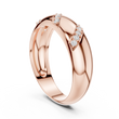 Round Cut Lab Grown Diamond Men's Slanted Row Dome Statement Ring - View 6