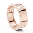 Round Cut Lab Grown Diamond Men's Wide Diagonal Channel Set Band - View 6