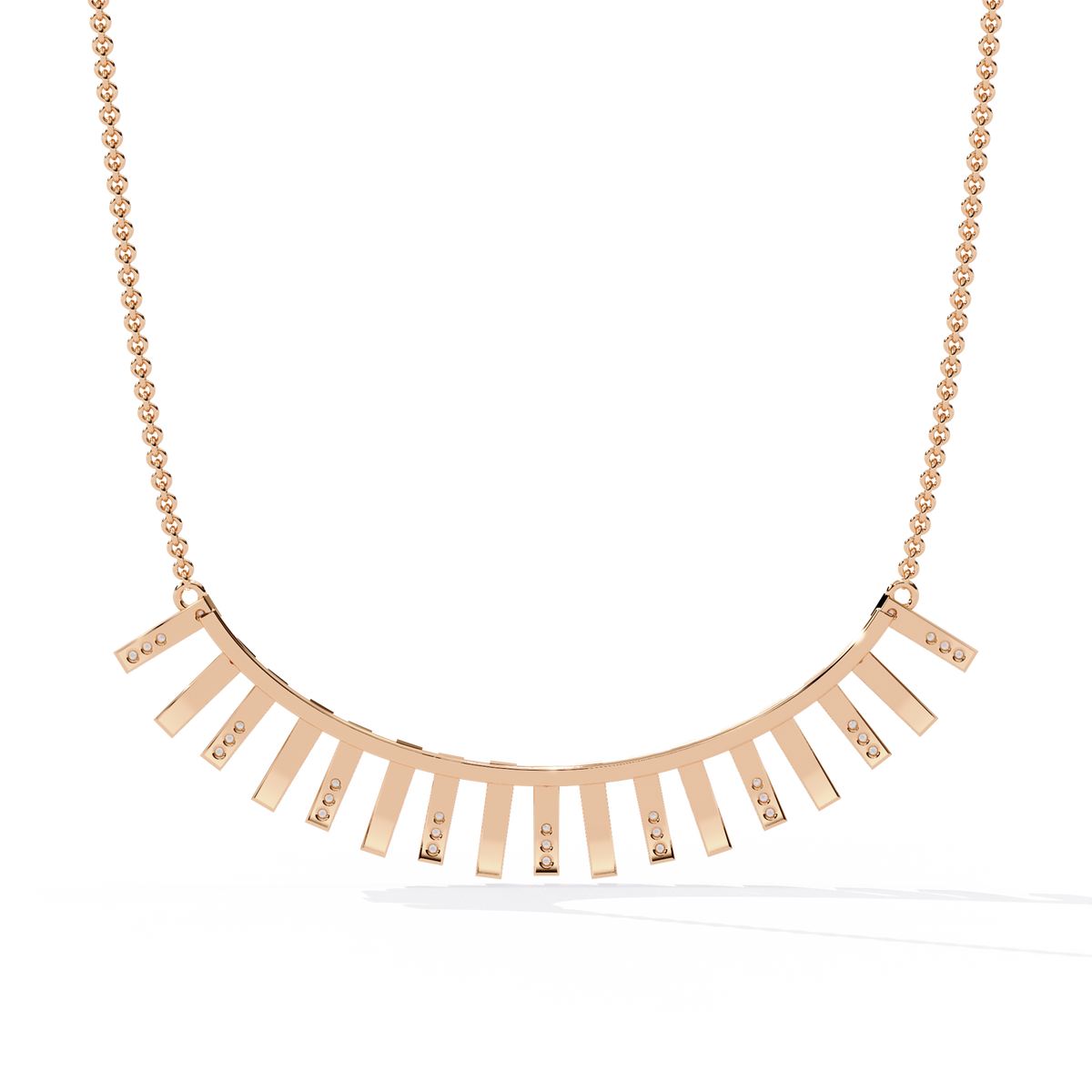 Geometric Moissanite Diamond Fringe Statement Necklace - View 9