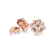 Blossom Floral Stud Earrings Crafted in with Round Brilliant Moissanite Diamonds - View 6