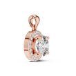 Round Cut Moissanite Diamond Solitaire Halo Pendant - View 3