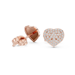 Romantic Heart Shape With Round Moissanite Diamond Stud Earrings with Pavé Brilliance - View 3
