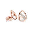 Modern Teardrop Round Moissanite Diamond Stud Earrings with Brilliant Cut Accents - View 6