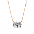 Oval Lab Grown Diamond Solitaire Pendant with Four Prong Side Loops Pendant - View 3