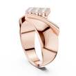 Round Cut Moissanite Diamond Men's Unique Square Top Ring - View 6