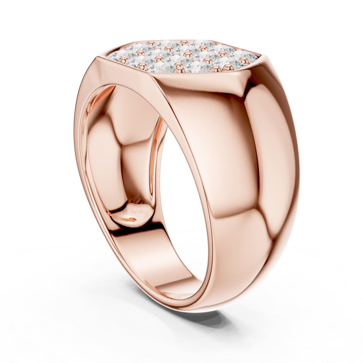 Round Cut Moissanite Diamond Men's Modern Geometric Cluster Wedding Band - View 6