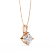 Contemporary Orientated Princess Lab Grown Diamond V Prong Pendant - View 6