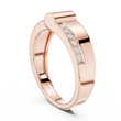 Round Cut Moissanite Diamond Men's Two Side Channel Set Gold Band - View 6
