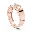 Round Cut Moissanite Diamond Men's Modern Curved Accent Wedding Ring - View 7