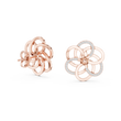 Intertwined Bloom Floral Lab Grown Diamond Stud Earrings with Pavé Accents - View 3