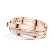 Round Cut Moissanite Diamond Men's Multi Band Crossover Gold Ring - View 9
