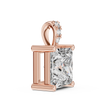 Princess Cut Lab Grown Diamond Solitaire Pendant - View 3