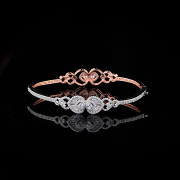 Round Cut Moissanite Diamond Delicate Dual Tone Embrace Bracelet For Her