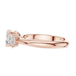 Asscher Moissanite Diamond Three Stone Ring With Princess Cut Side Stones - View 5