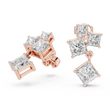Radiant Prism Princess Cut Moissanite Diamond Drop Earrings With Cluster Accent - View 6