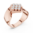 Round Cut Lab Grown Diamond Men's Unique Square Top Ring - View 3