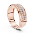 Round Cut Moissanite Diamond Men's Two Row Eternity Wedding Band - View 6