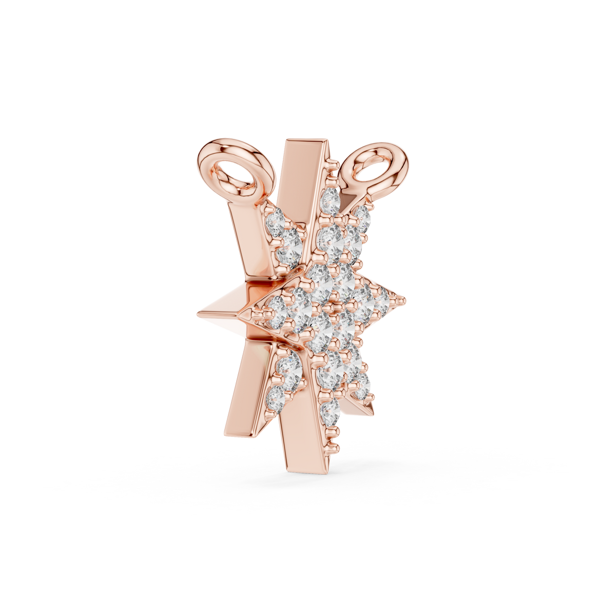 Symmetrical Coronet Layering Pendant with Round Moissanite Diamond - View 6