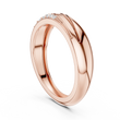 Round Cut Moissanite Diamond Men's Single Row Channel Accent Gold Ring - View 6
