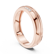 Round Cut Lab Grown Diamond Men's 3 Stone Off Center Accent Band - View 6