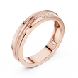 Round Cut Moissanite Diamond Men's 3 Stone Off Center Accent Band - View 3