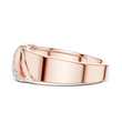 Round Cut Lab Grown Diamond Men's Modern Curved Accent Wedding Ring - View 9