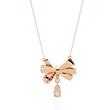 Ribbon Bow Pave Lab Grown Diamond Necklace With Pear Drop - View 11