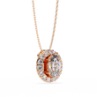 Oval Cut Moissanite Diamond Halo Pendant with Round Accent Stones - View 6