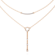 Double Layered Circle Drop Moissanite Diamond Necklace - View 2