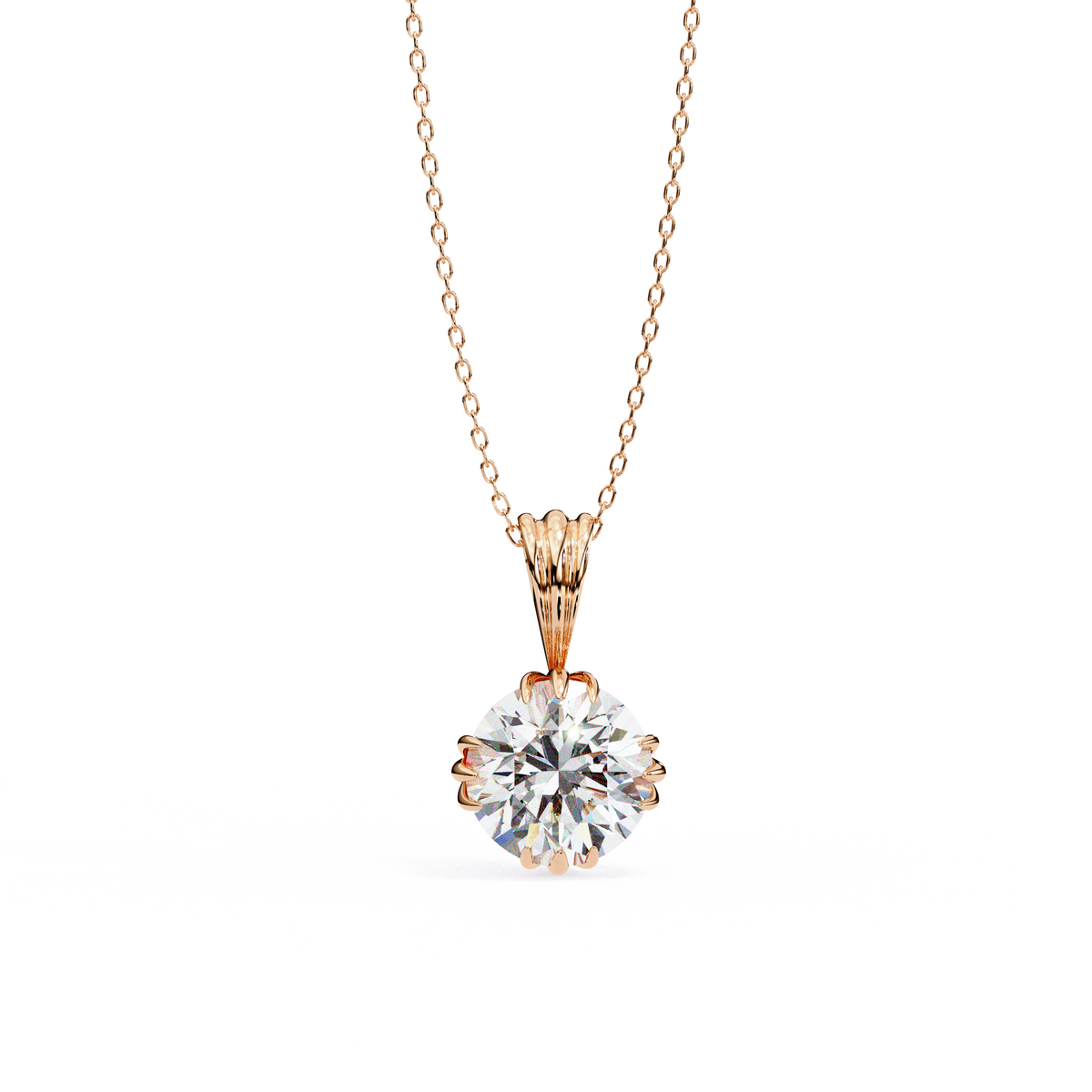 Circular Silhouette Charm Pendant Center Round Moissanite Diamond - View 3