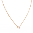 Openwork Pave Oval Link Off Center Cushion Moissanite Diamond Pendant - View 8