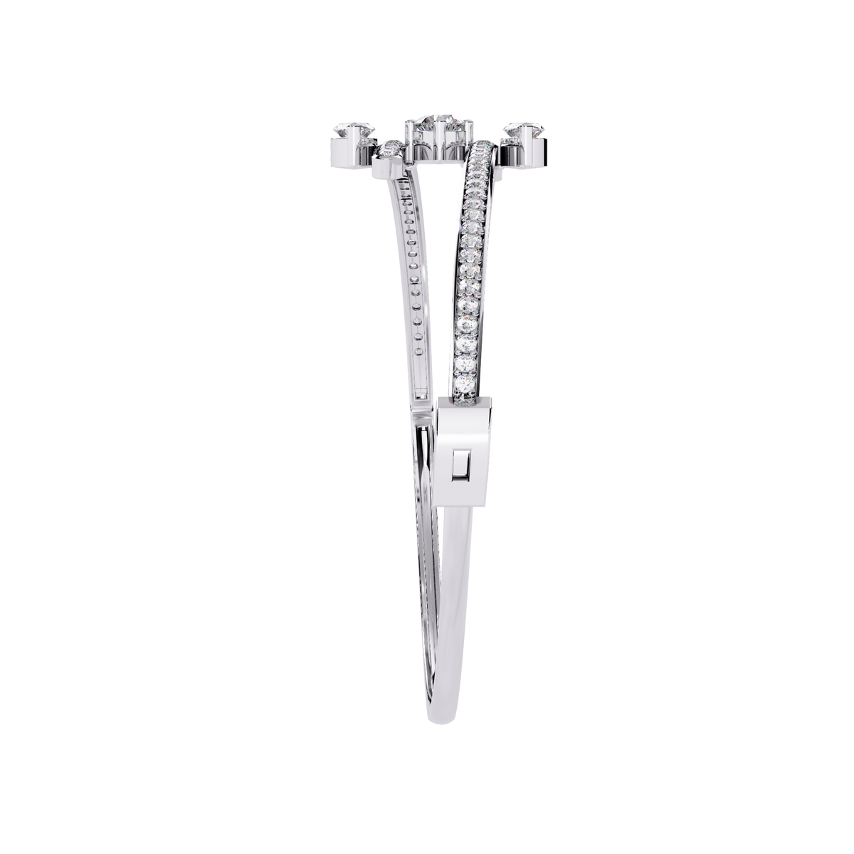 Round and Marquise Lab Diamond Exquisite Dual Line Bracelet - View 4