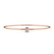 Round Bezel Set Lab Diamond Solitaire Bangle Bracelet for Women - View 3