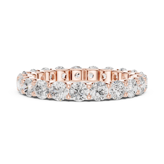 Round Brilliant Cut Lab Diamond Full Eternity Band Ring - View 2