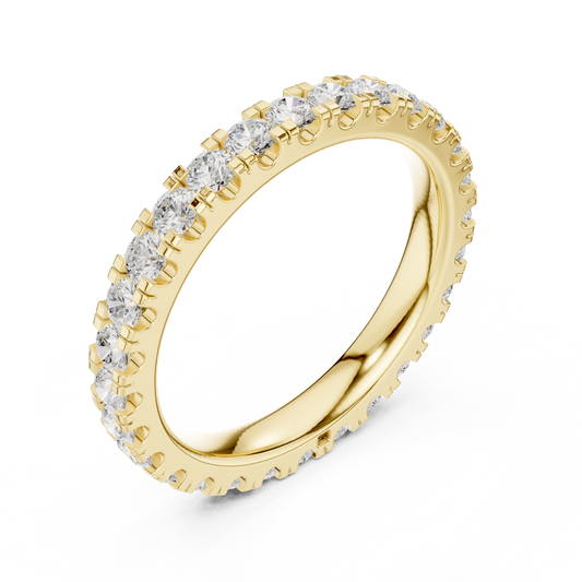Round Brilliant Moissanite Diamond Full Eternity Band - View 2