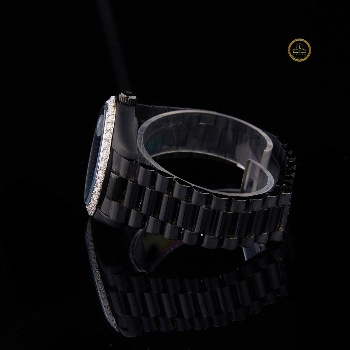 Refined Stealth Luxury with a Brilliant Diamond Bezel and Matte Black Finish Diamond By Lab Grown Ivevar