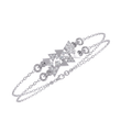 Round Cut Lab Diamond Adjustable Double Chain Bracelet - View 10