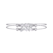 Round Cut Lab Diamond Adjustable Double Chain Bracelet - View 4