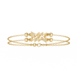 Round Cut Lab Diamond Adjustable Double Chain Bracelet - View 5