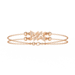 Round Cut Lab Diamond Adjustable Double Chain Bracelet - View 6