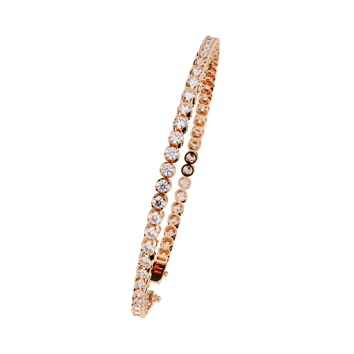 Round Cut Lab Diamond Aurora Luxe Tennis Bracelet - View 3