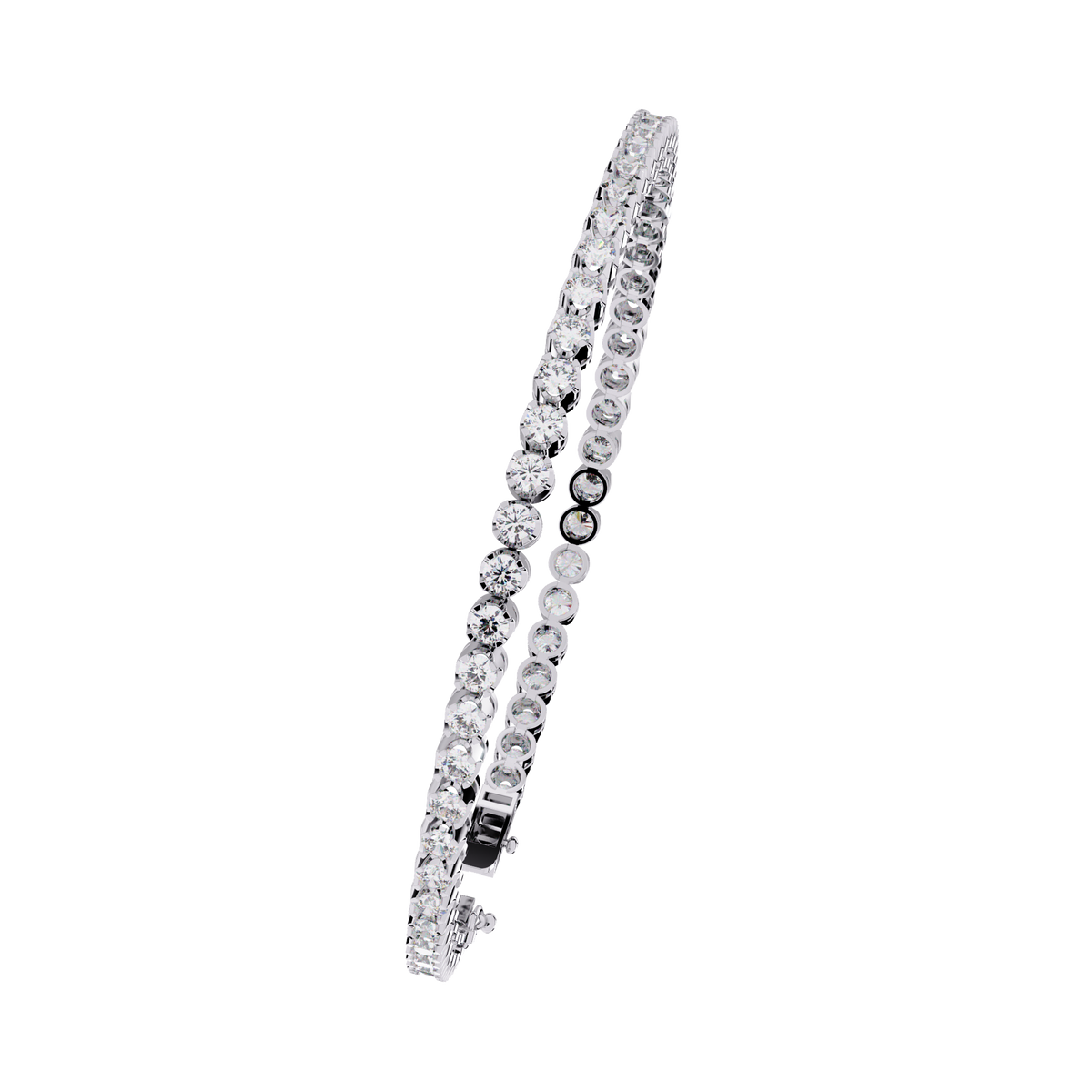 Round Cut Lab Diamond Aurora Luxe Tennis Bracelet - View 4