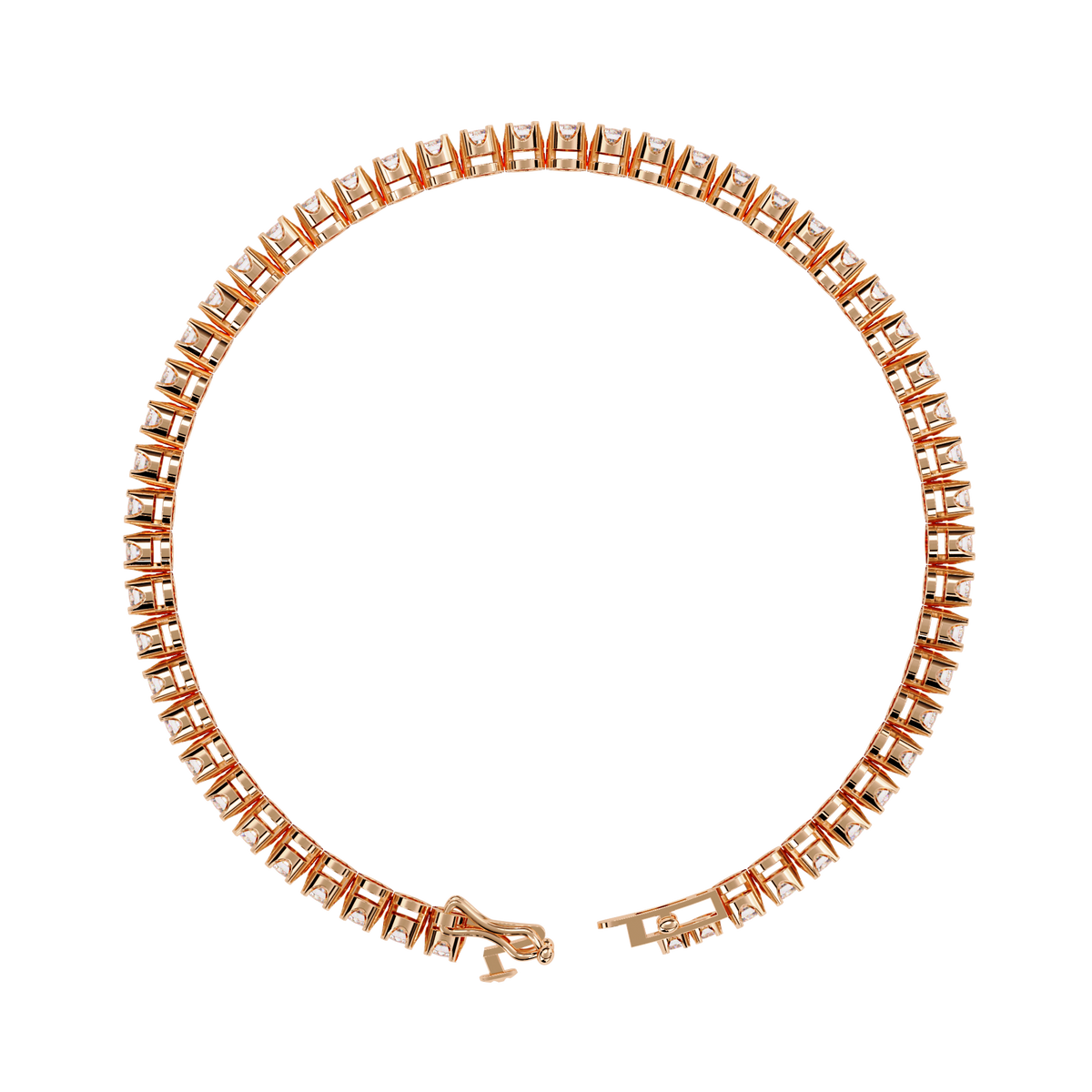 Round Cut Lab Diamond Aurora Luxe Tennis Bracelet - View 9