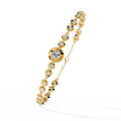 Round Cut Lab Diamond Bezel Station Chain Bracelet - View 2