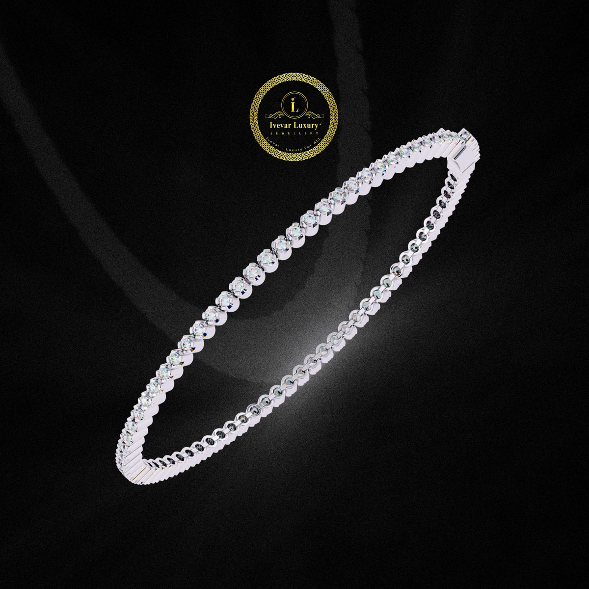 Round Cut Lab Diamond Box Clasp Tennis Bracelet - View 10