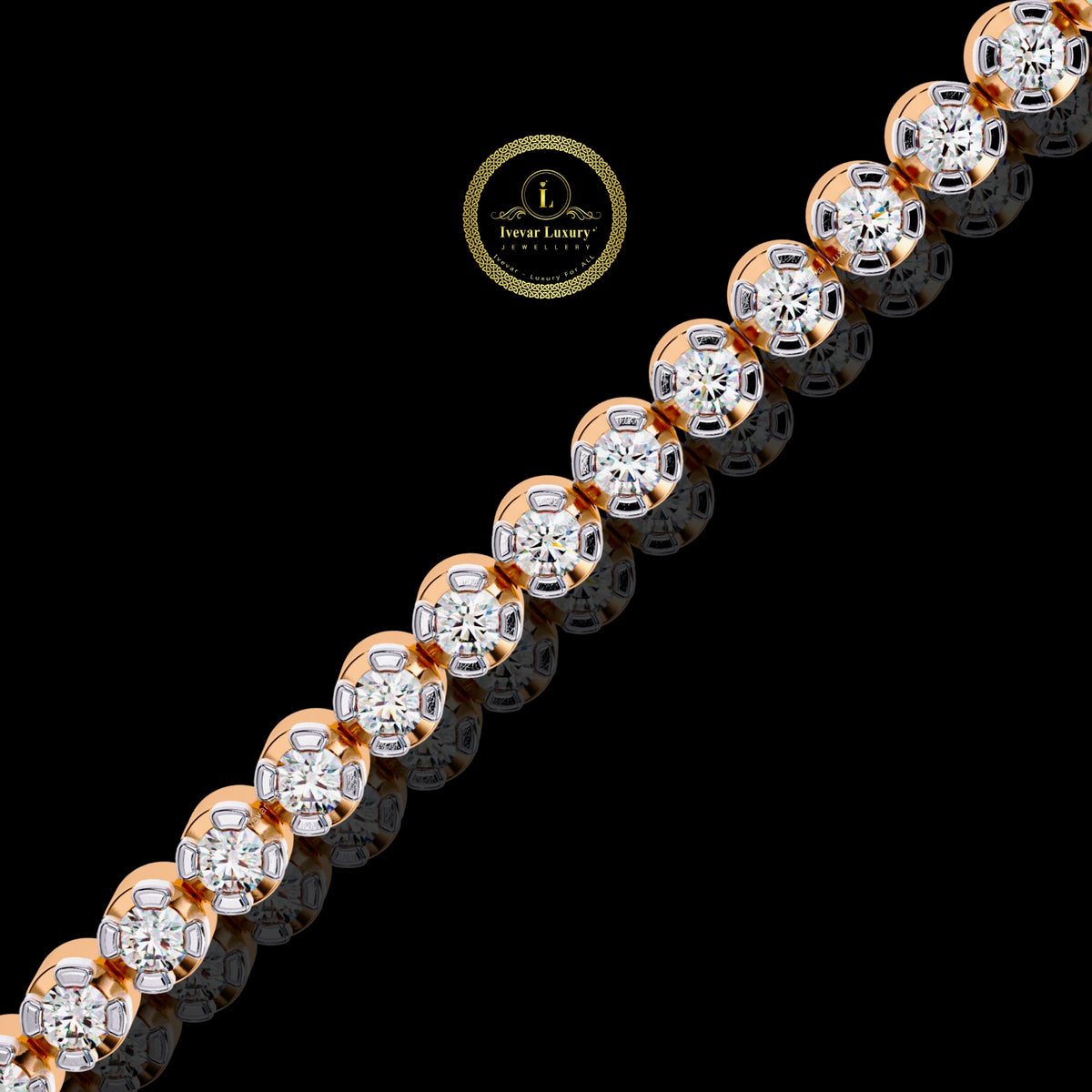 Round Cut Lab Diamond Box Clasp Tennis Bracelet - View 6