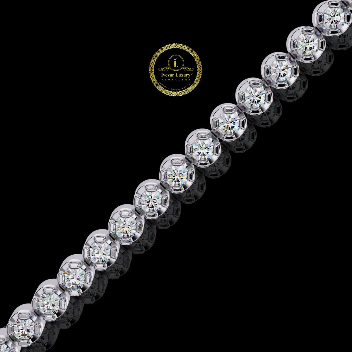 Round Cut Lab Diamond Box Clasp Tennis Bracelet - View 7
