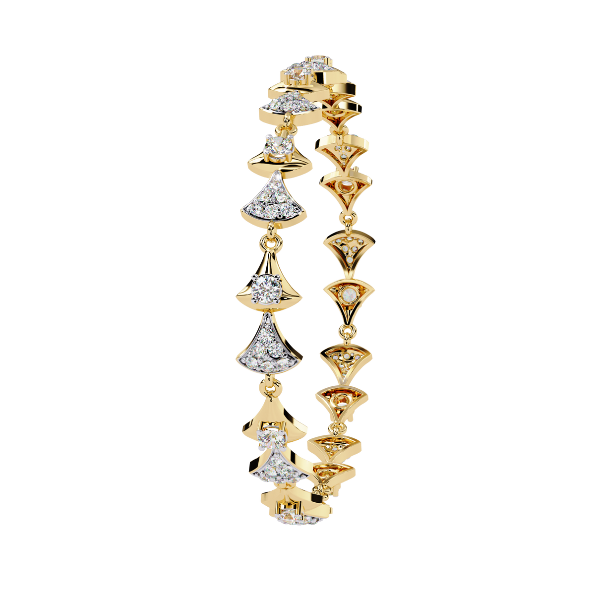 Round Cut Lab Diamond Bracelet Custom Design - View 2