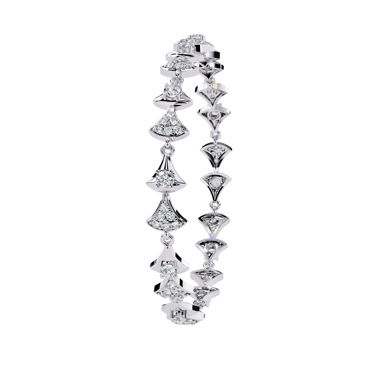 Round Cut Lab Diamond Bracelet Custom Design - View 4