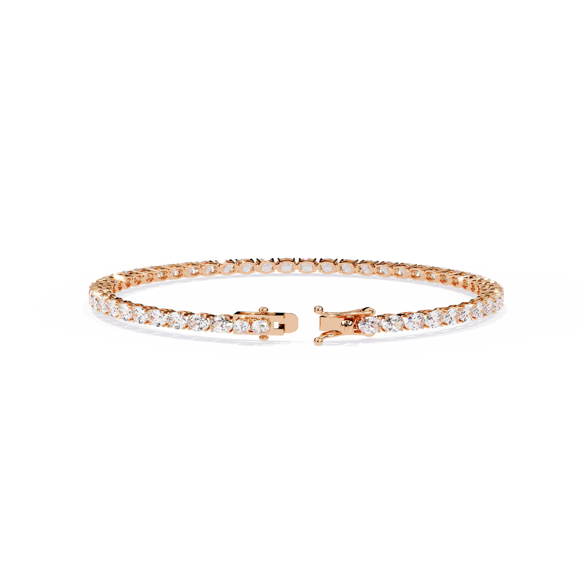 Round Cut Lab Diamond Classic Tennis Bracelet with Sparkling Timeless - View 6